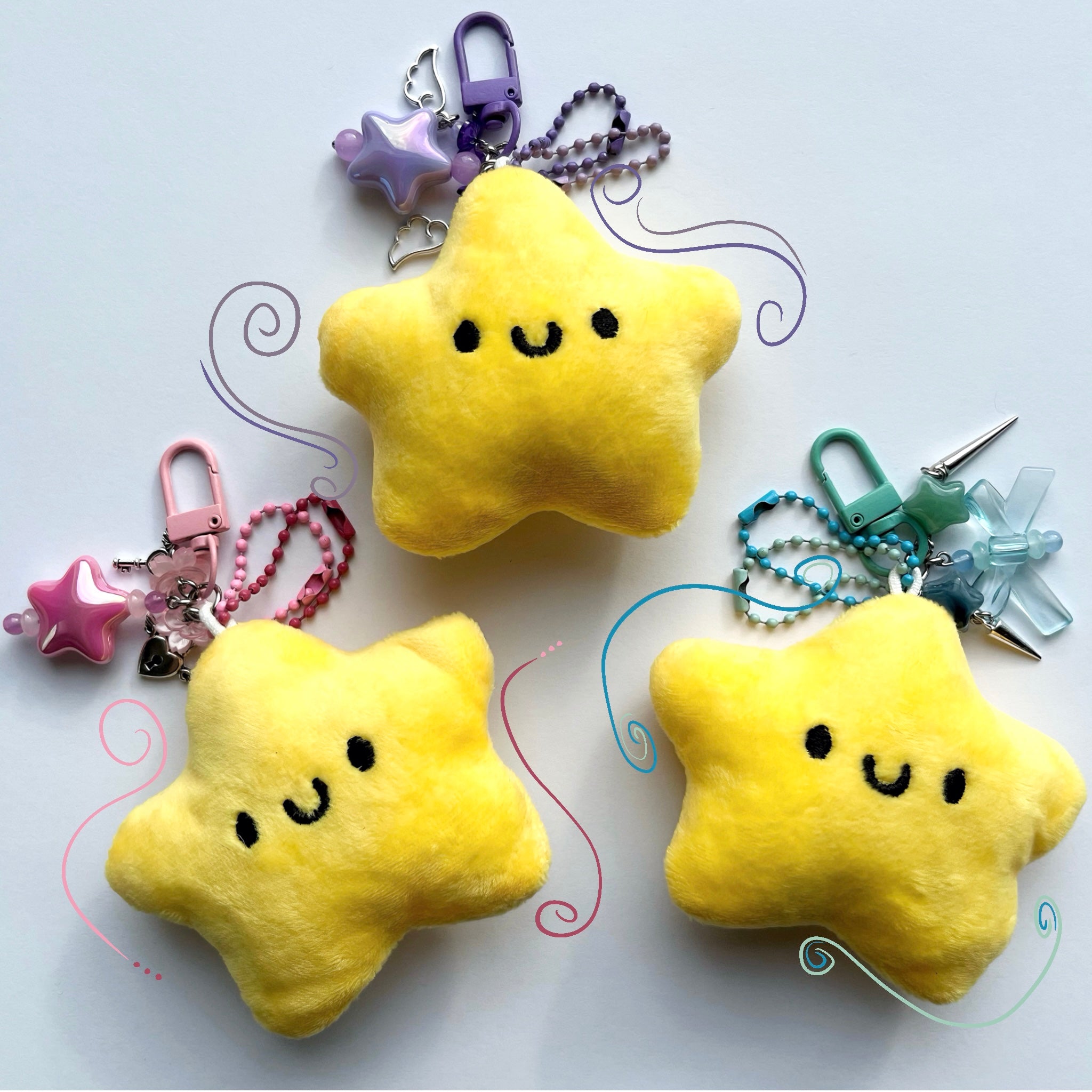 Breloczki - Pluszowe Gwiazdki