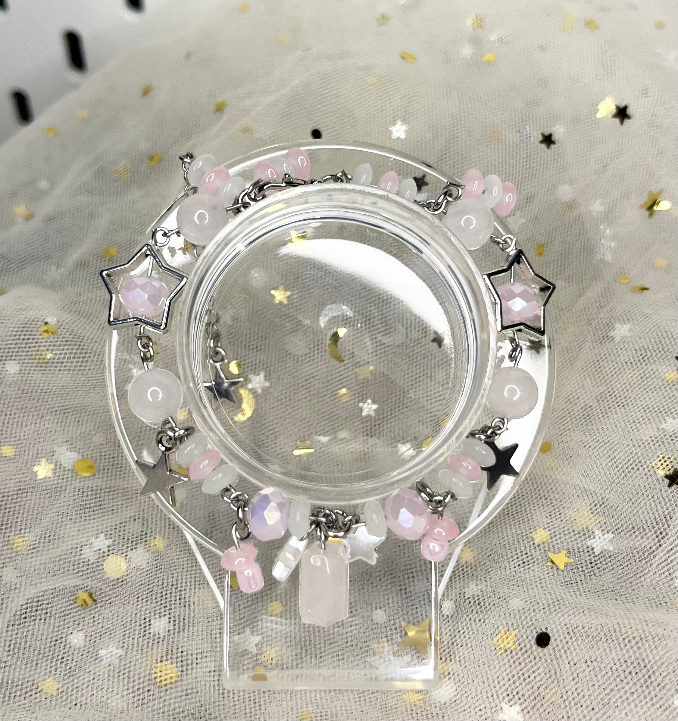 Zestaw Biżuterii z Kwarcem Różowym