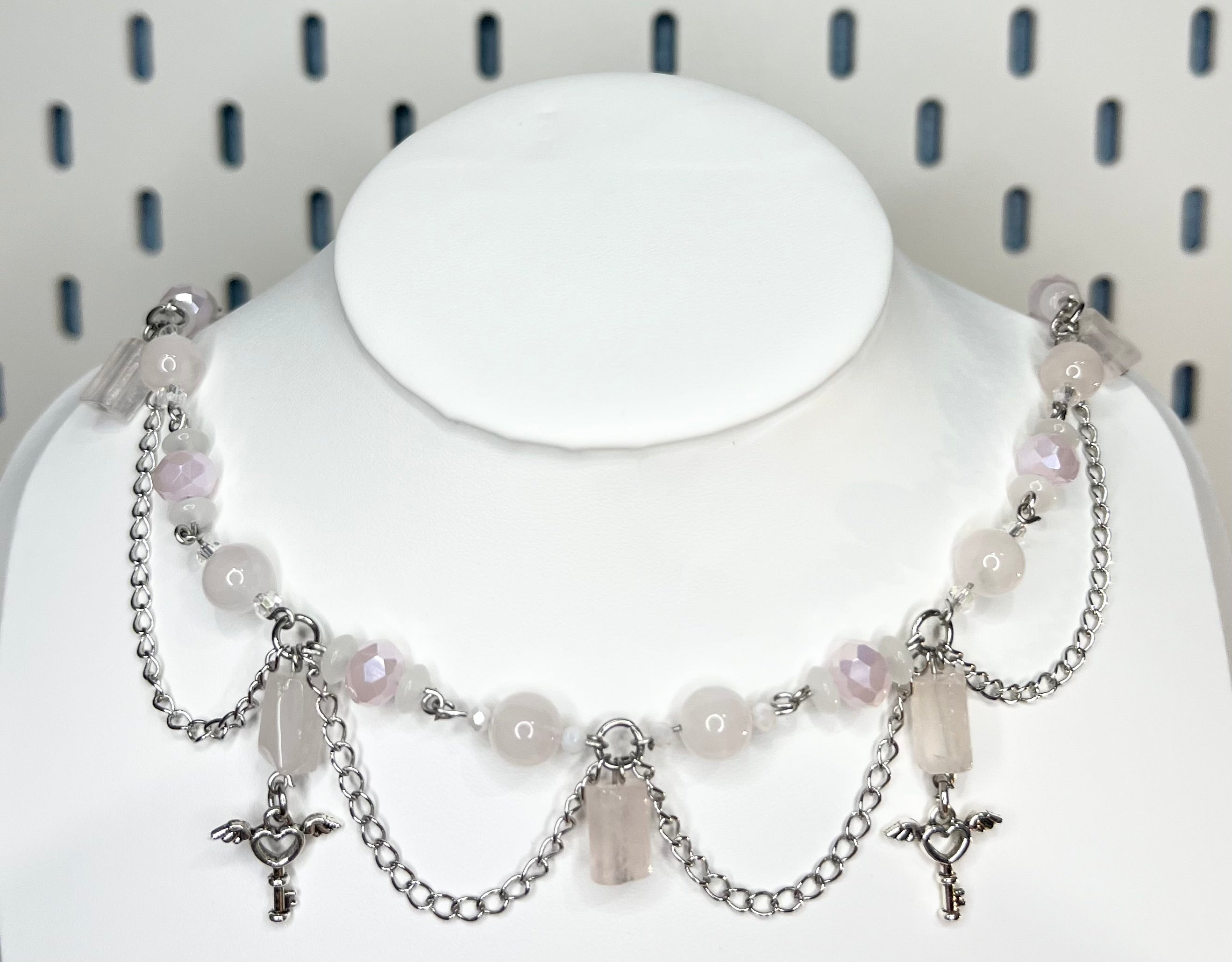 Zestaw Biżuterii z Kwarcem Różowym