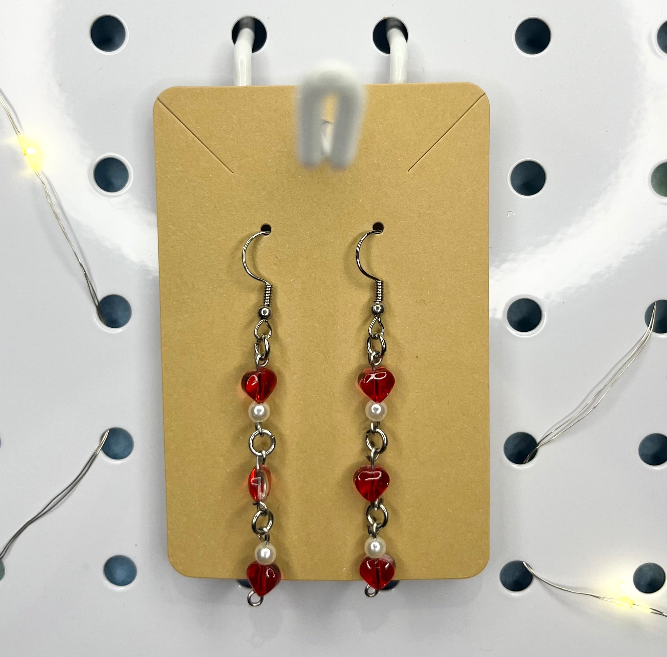 Długie kolczyki z sercami